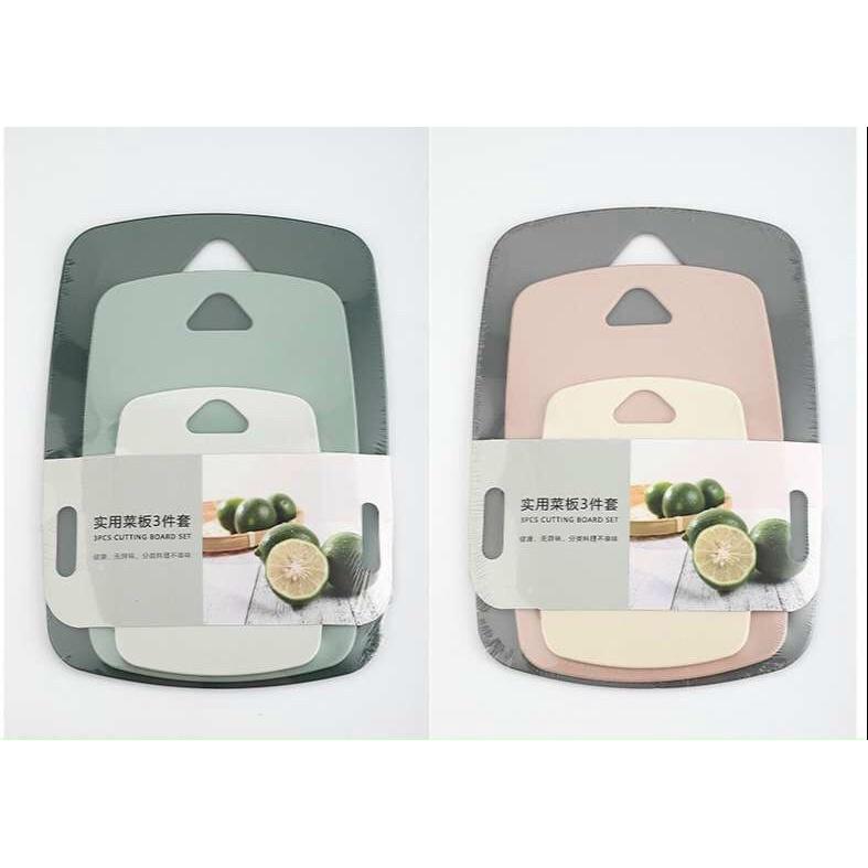 Set 3 thớt nhựa kháng khuẩn Teens sắc màu cao cấp tiện lợi