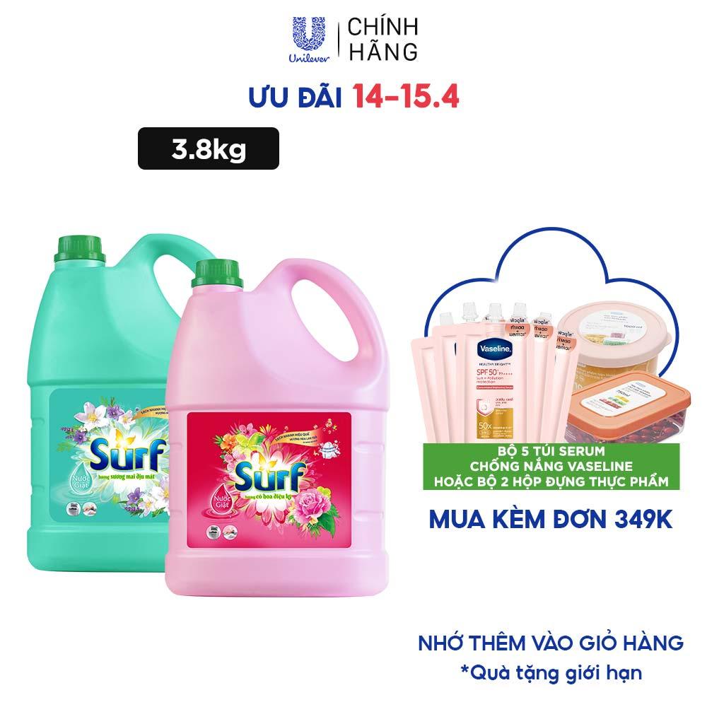 Nước Giặt Surf Trắng Sạch Ngát Hương Chai 3.6 Kg - 3.8 Kg