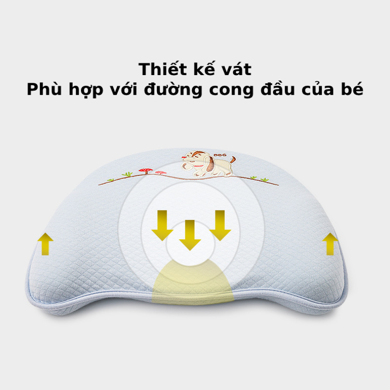 Gối cao su non chống bẹp đầu, méo đầu, nghẹo cổ cho trẻ sơ sinh và trẻ em