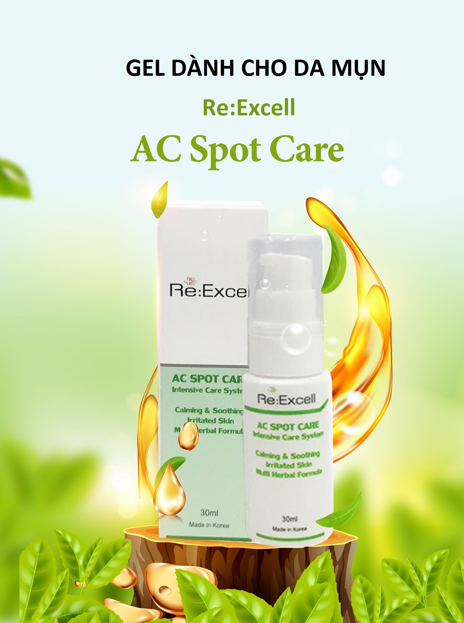 Combo 5 hộp Gel mụn Re:Excell AC Spot Care Hàn Quốc