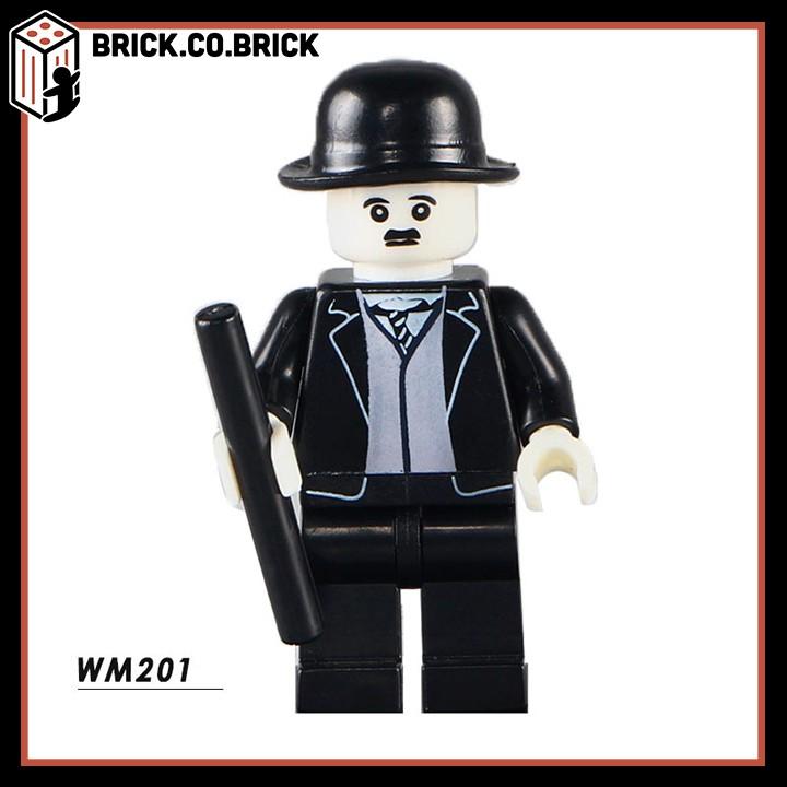 Đồ chơi Mô hình Lắp ghép Huyền thoại minifig Bruce Lee và Charlie Chaplin WM200-WM201