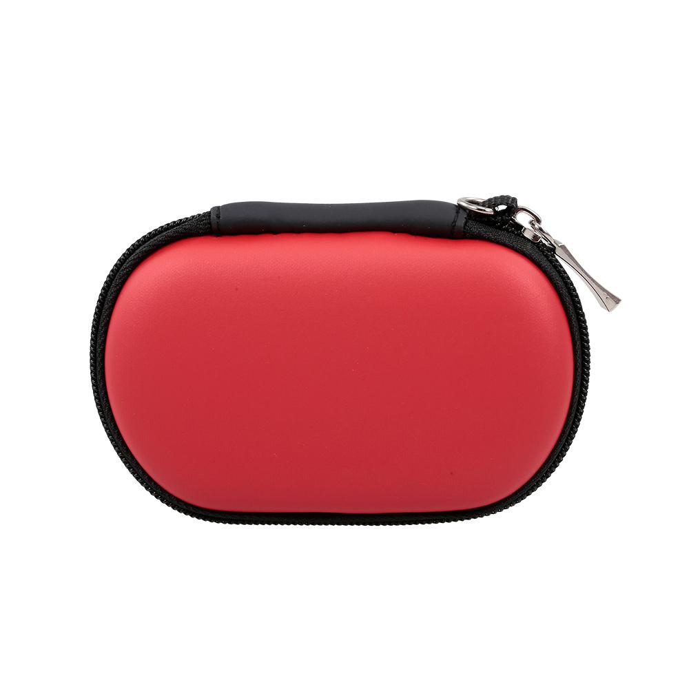 Portable SD Card Bag EVA Earphone Storage Case Earbuds USB Cable Carrying Mini Pouch with Carabiner Pink