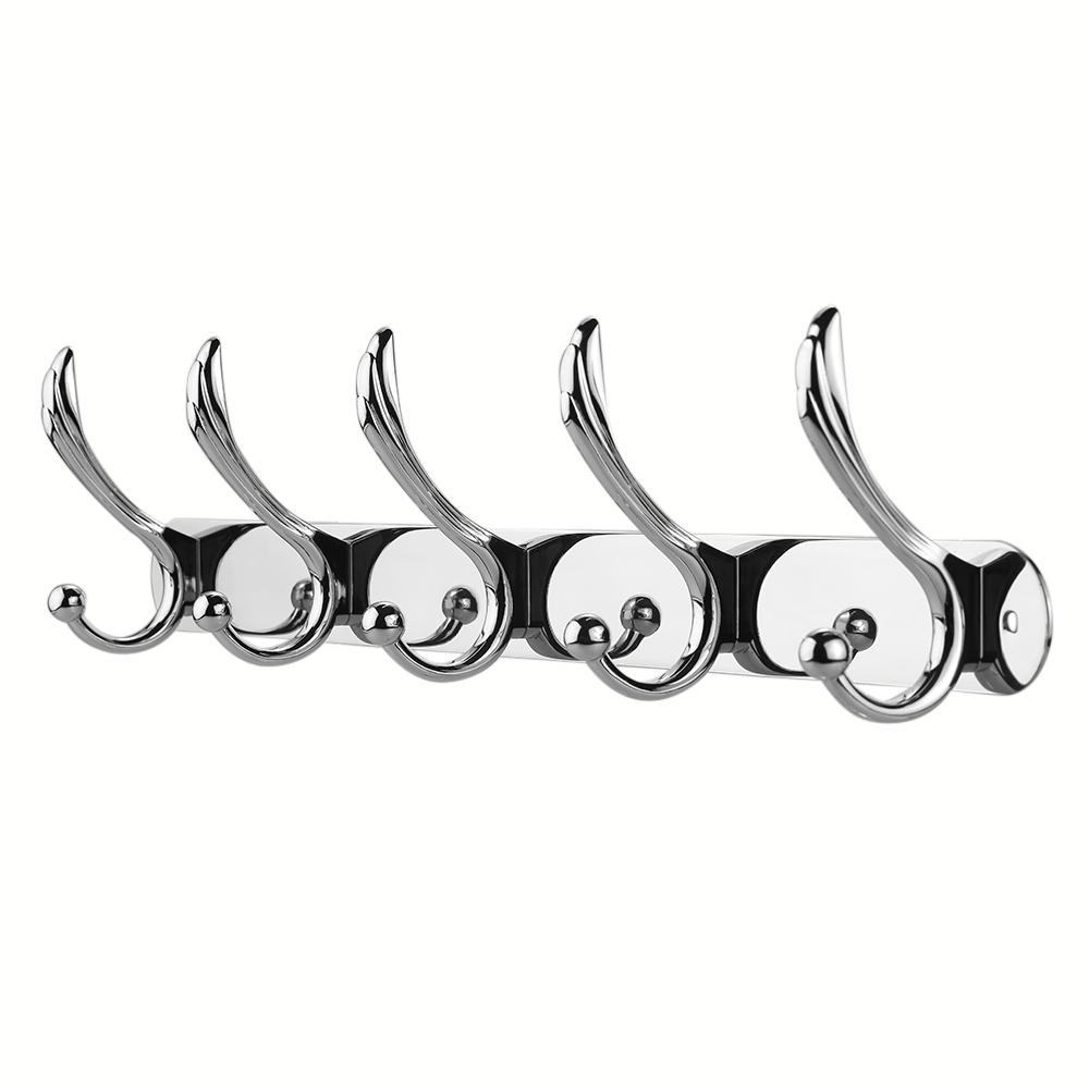 Móc treo đa chức năng bằng thép không gỉ với 5 đầu móc, bề mặc xử lý bóng gương sang trọng