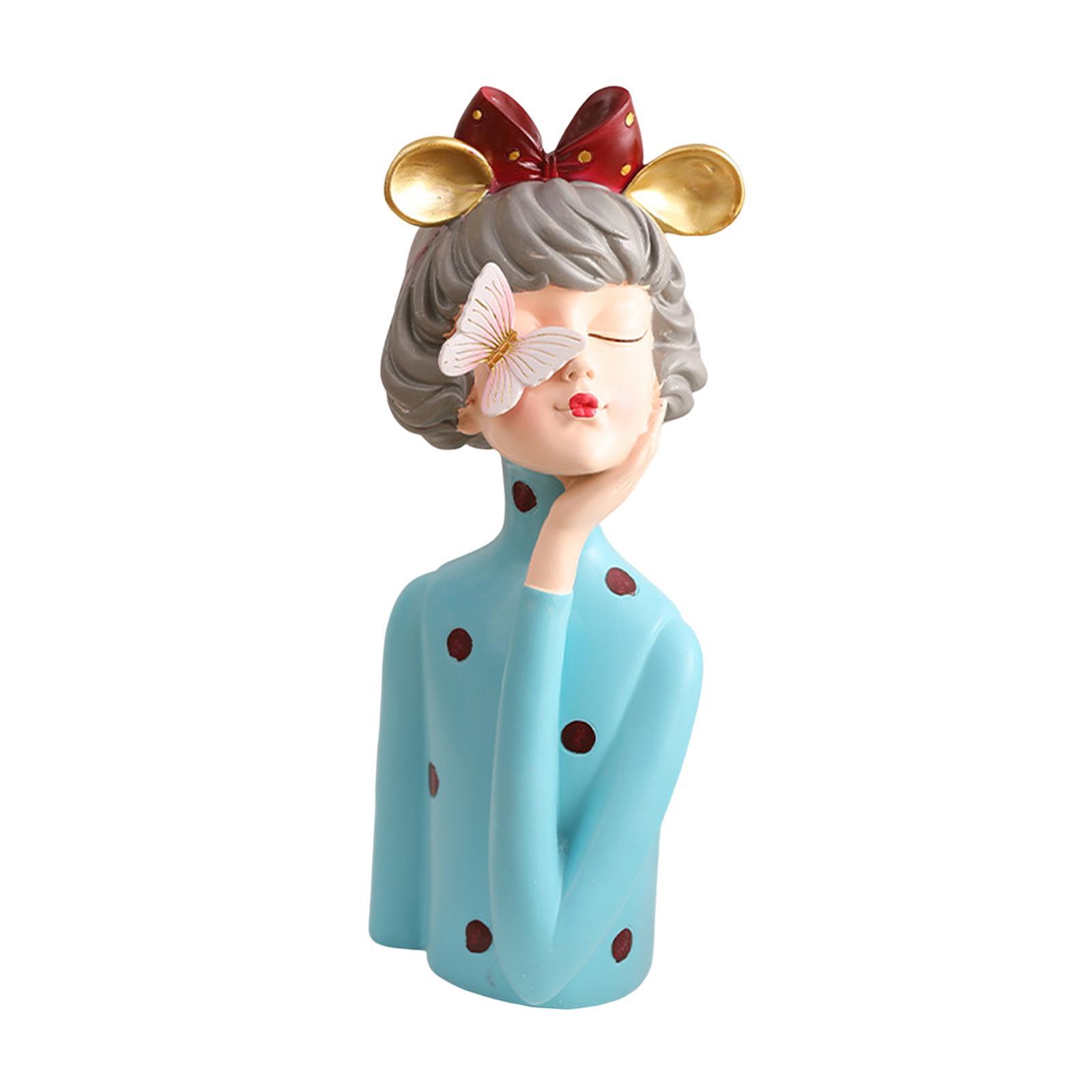 Girl Statue Home Decor Decorative Object Girl Figurine for Desk Office Porch