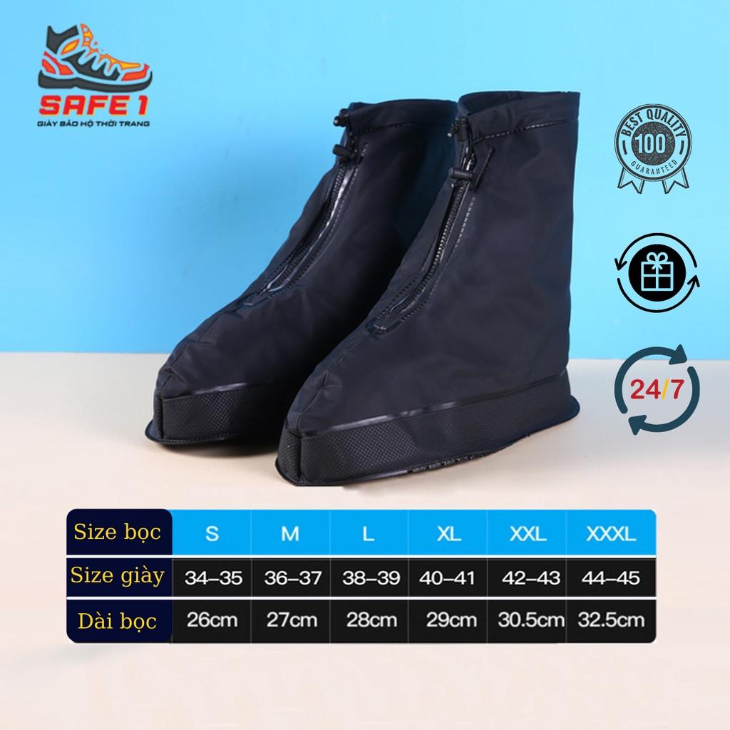 Bao giày đi mưa dày dặn có khóa, chống nước, chống thấm, chống trơn trượt. Ủng bọc giày đi mưa có khóa có thắt cổ chân