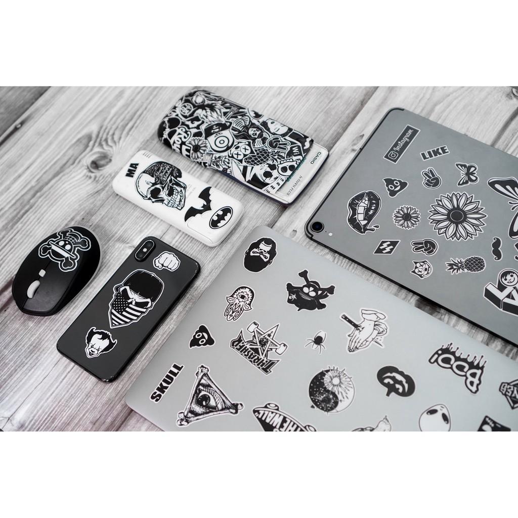 Sticker Black &amp; White | Hình Dán Trắng Đen Dán Nón Bảo Hiêm, Điện Thoại, Laptop, Bình Nước...Chống Nước, Chống Bay Màu