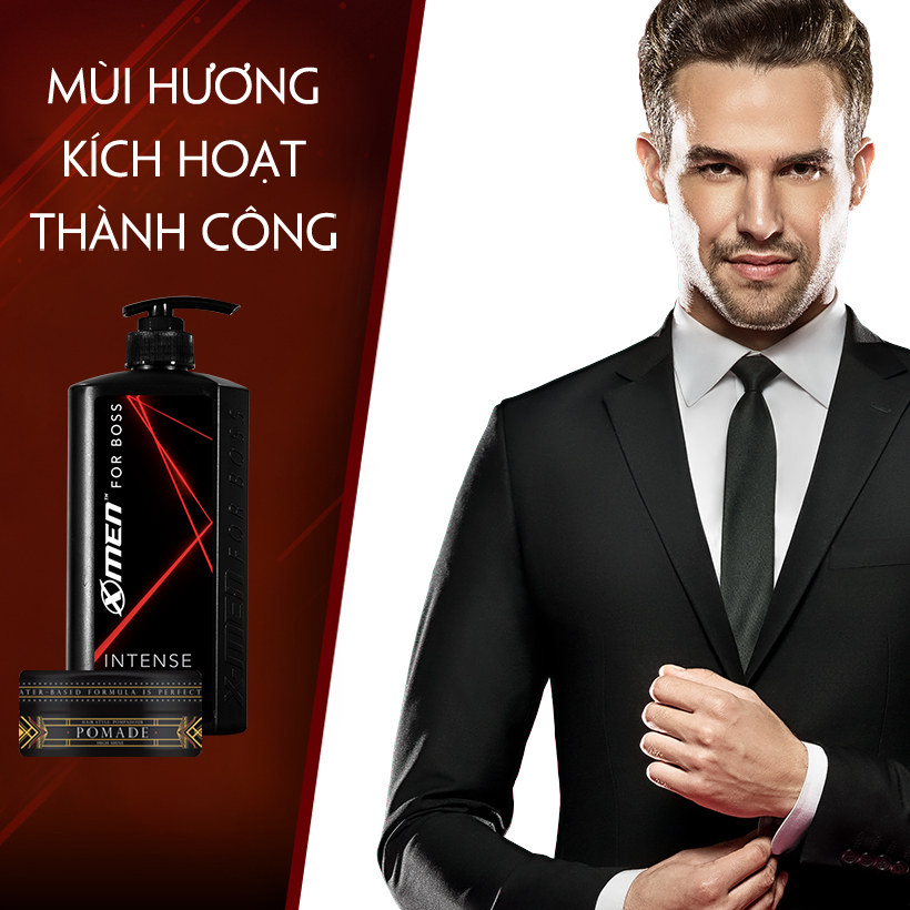 Combo Dầu gội nước hoa X-Men for Boss Intense 650g + Pomade tạo kiểu tóc X-Men For Boss High Hold 60g