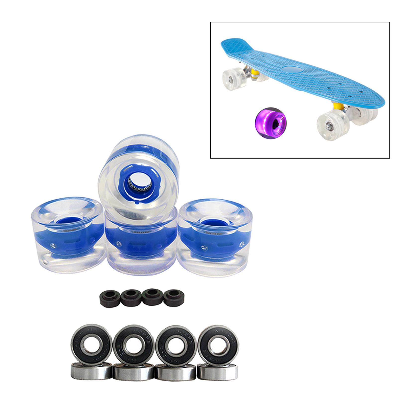 4 Pcs Light Up Roller Skate Wheels, Outdoor Luminous Skateboard Big Wheels for Skating & Skateboard