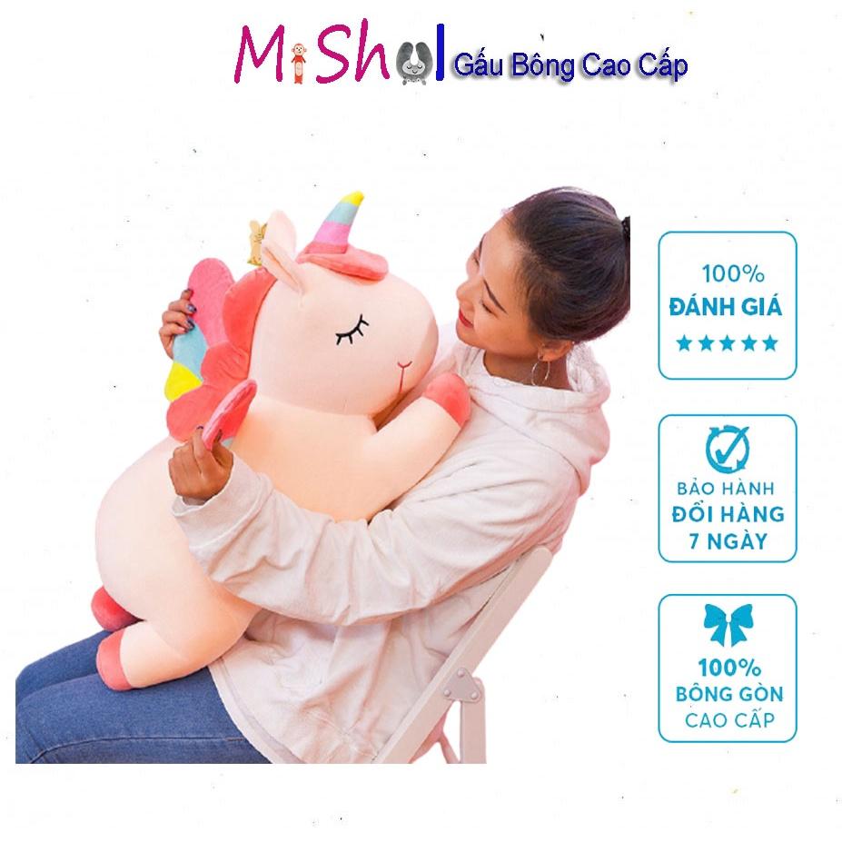 Gấu bông gối ôm ngựa kỳ lân ngựa pony vải co dãn 4 chiều hàng cao cấp - TB21