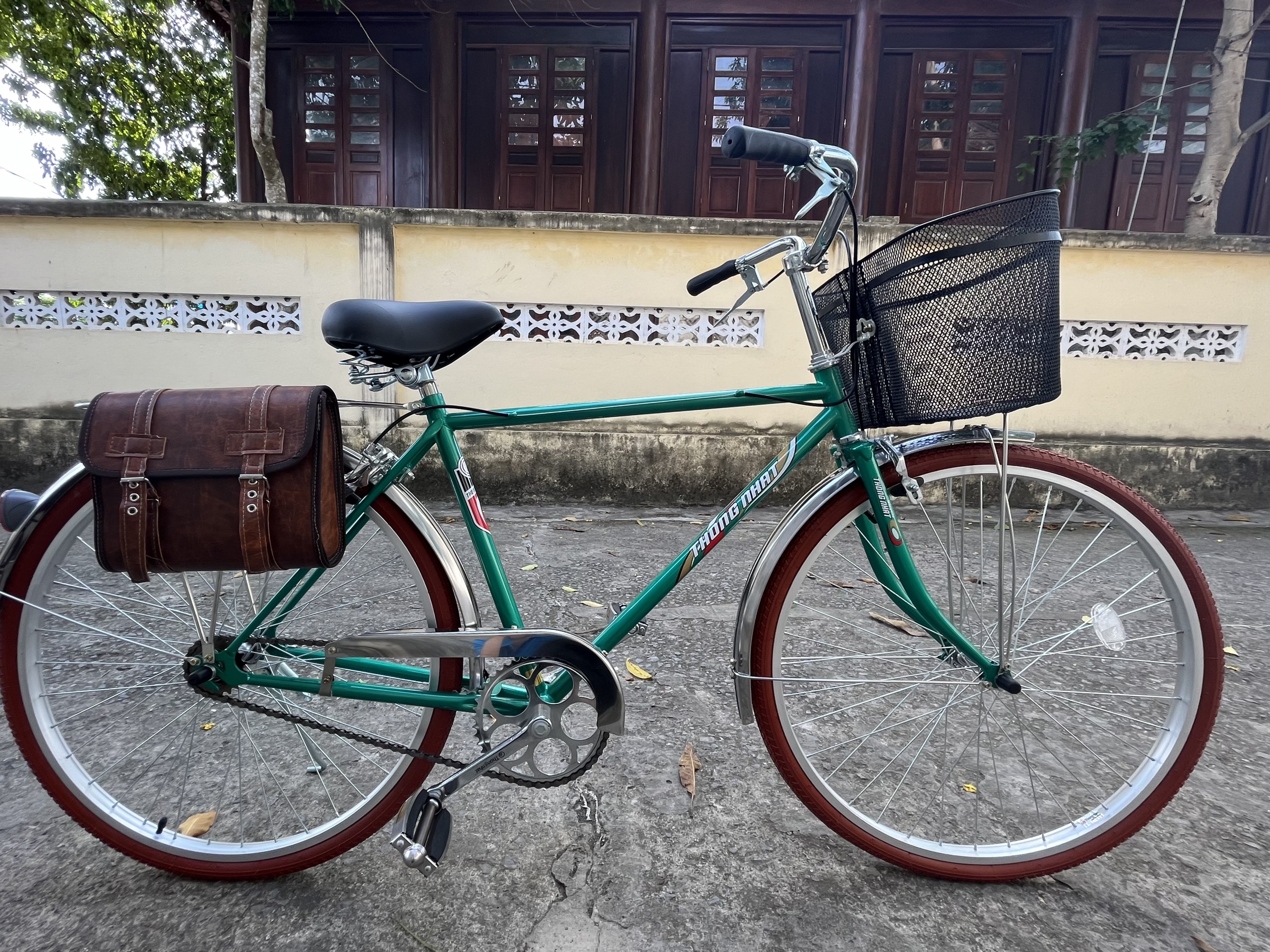 Túi da treo khung xe đạp
