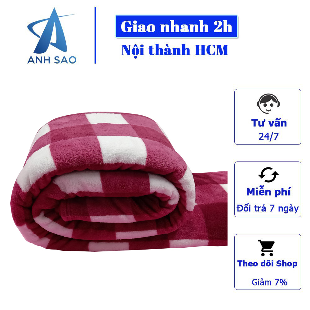 Mền lông cừu Caro cao cấp A kích thước 1m8 x 2m