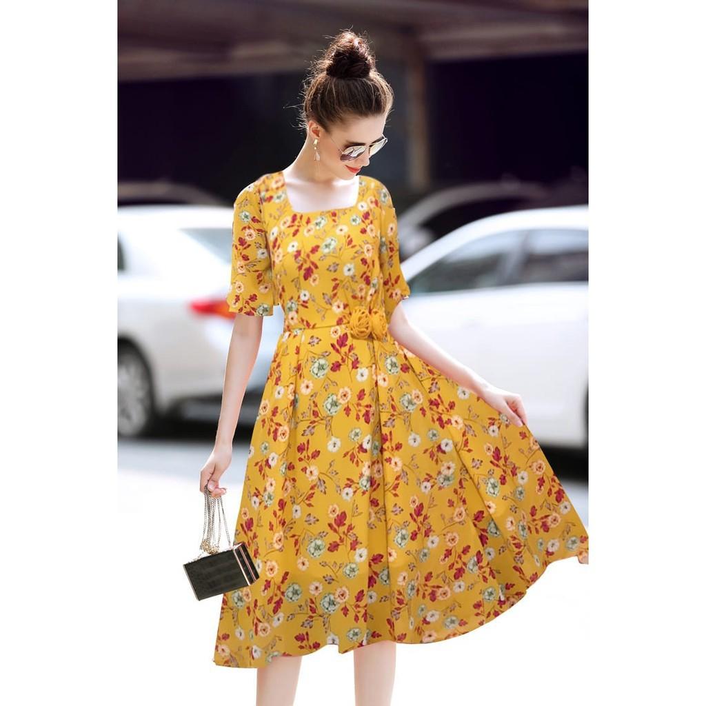 Đầm Váy Nữ Xòe Hoa Hồng Dễ Thương - MH020