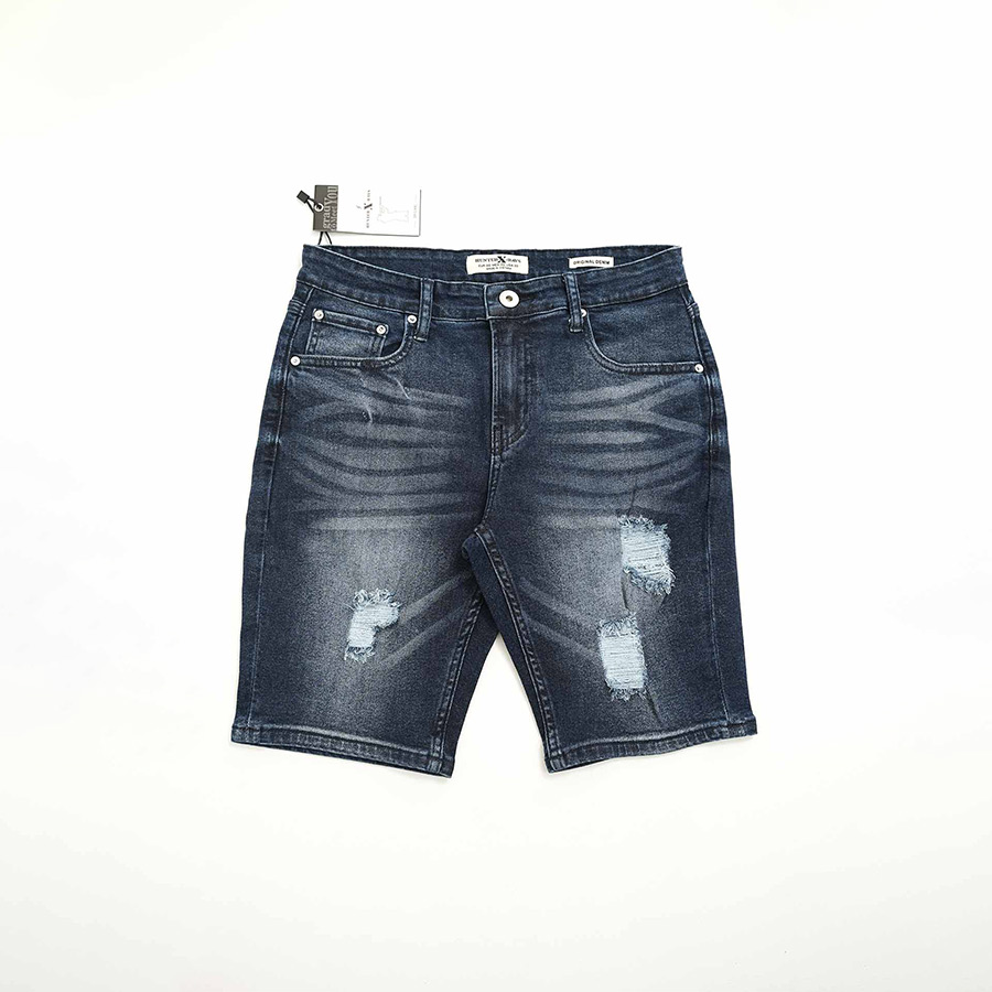 Quần Short Jeans Nam Rách Cao Cấp HUNTER -RAYS Form Slimfit Thun Màu Xanh S57