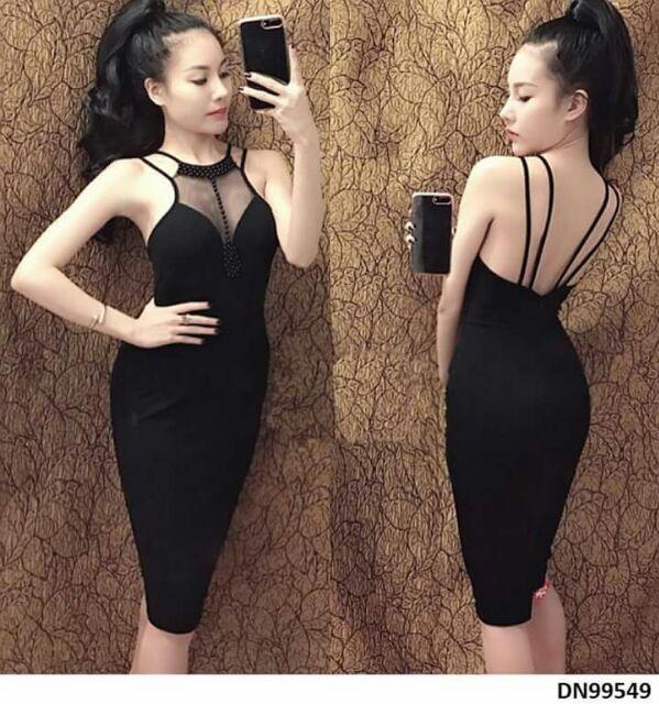Đầm yếm sexy đính cườm