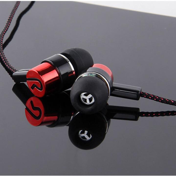 Tai nghe in ear kim loại dây dù chống rối Super Bass ( chất âm ổn)