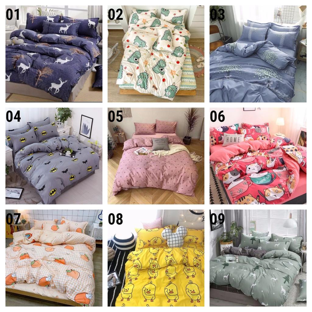 TRỌN BỘ GA GỐI COTTON POLY ĐỦ MÀU SẮC, KÍCH THƯỚC, TRANG TRÍ PHÒNG NGỦ LỘNG LẪY-MẪU BÒ SỮA TIM