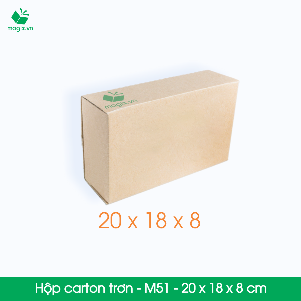 M51 - 20x18x8 cm - 100 Thùng hộp carton trơn đóng hàng