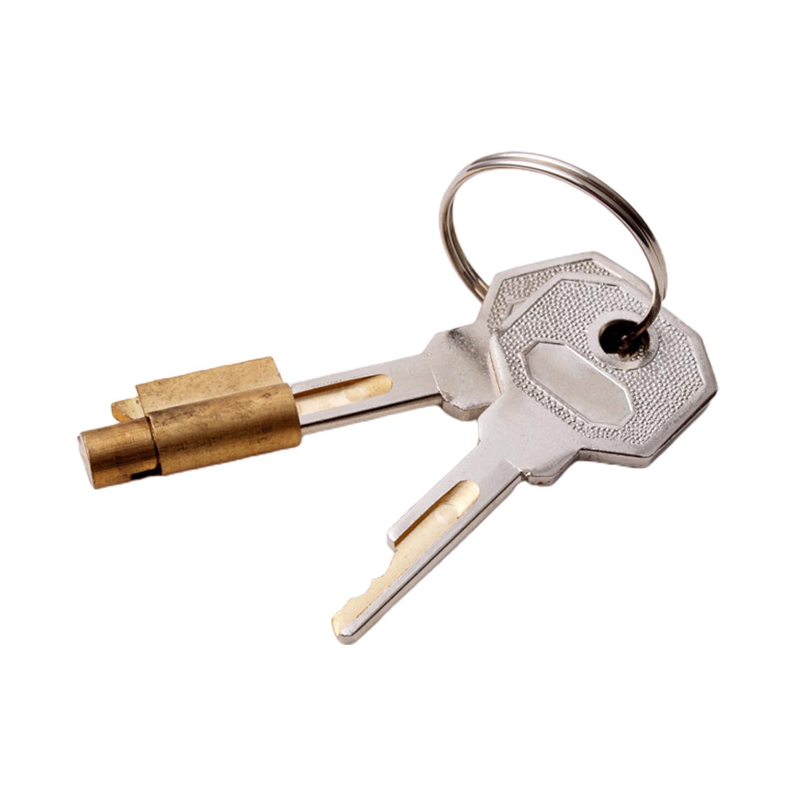 Cabinet Lock with Keys Single Open Cylinder Hasp Lock Steel Hardware Letter Box Locker Refrigerator Lock Door Lock Cylinder Lock with 2 Keys