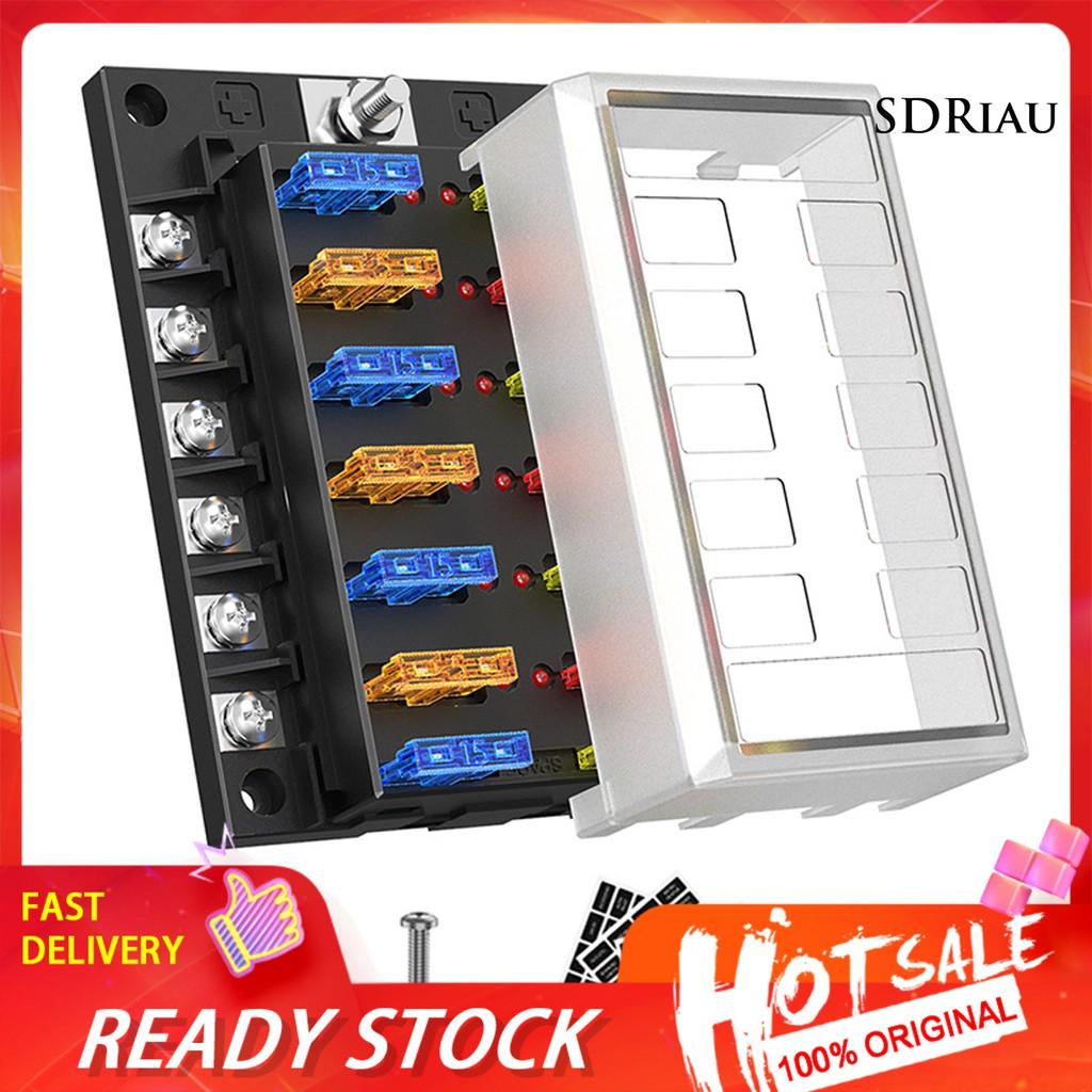 Hộp Cầu Chì 12 Cổng Có Đèn Led Báo Hiệu Dành Cho Ô Tô / Tàu Thuyền