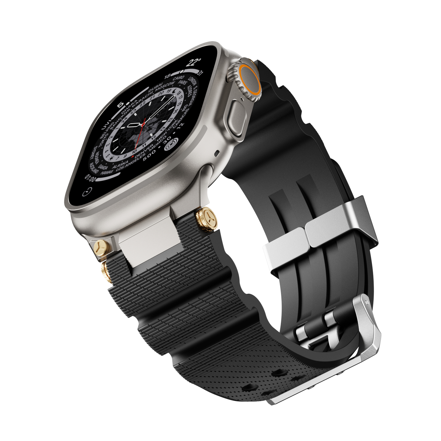 Dây Silicone Đầu Nối Kim Loại Sport cho Apple Watch Ultra 1/2 &amp; Apple Watch Series 4/5/6/7/8/9/SE/10 Size 44/45/46/49mm - Hàng Chính Hãng