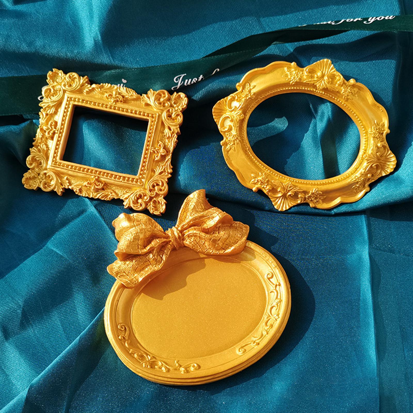 Mini Photo Frame Embossed Photography Photo Frame Antique Ornate Resin Frame