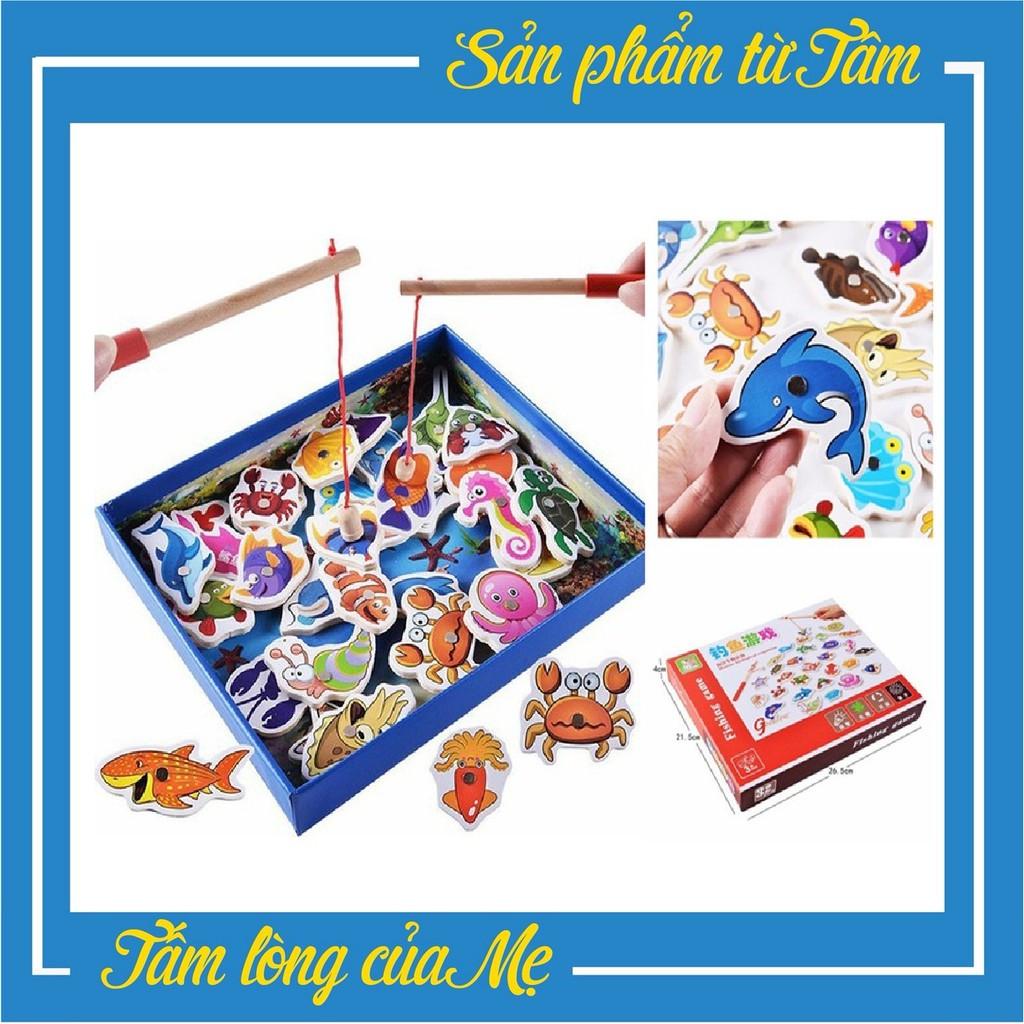 Đồ Chơi Bộ Câu Cá Đại Dương Bằng Gỗ 32 Chi Tiết Có Bể Câu Cho Bé