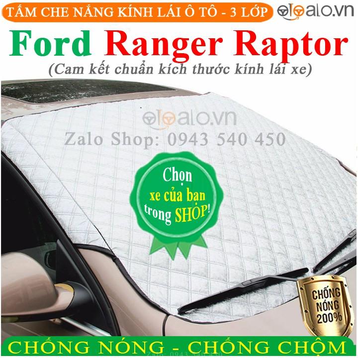 Tấm che chắn nắng kính lái ô tô Ford Ranger Raptor 3 Lớp Cao Cấp Chắn Nắng Cản Nhiệt - OTOALO