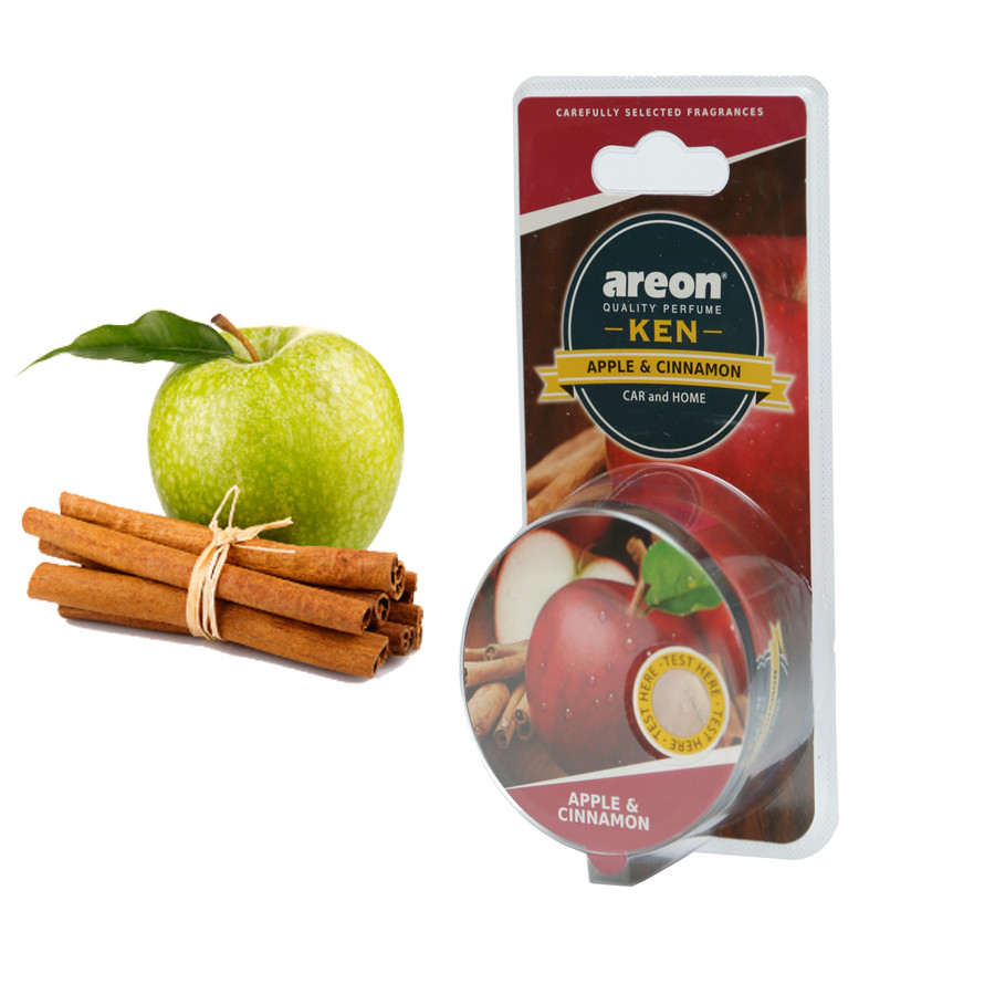 Sáp thơm Areon hương Táo & Quế – Thanh mát, Dịu nhẹ - Bậc thầy Say xe - Areon Ken Apple & Cinnamon