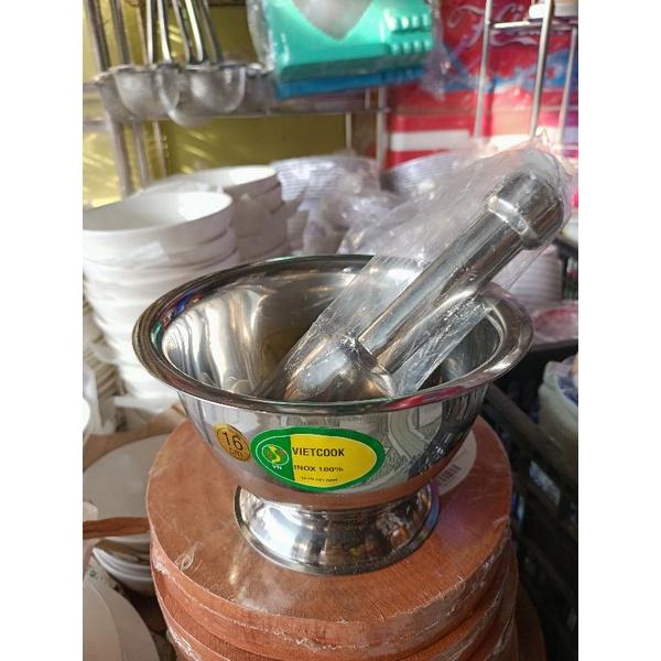Bộ cối chày inox vietcook đk 16cm