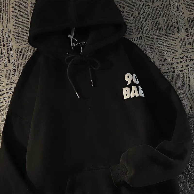 Áo hoodie không mũ hoodie zip bigsize unisex Áo Hoodie In Chữ Phong Cách Âu Mỹ Cho Nam Nữ