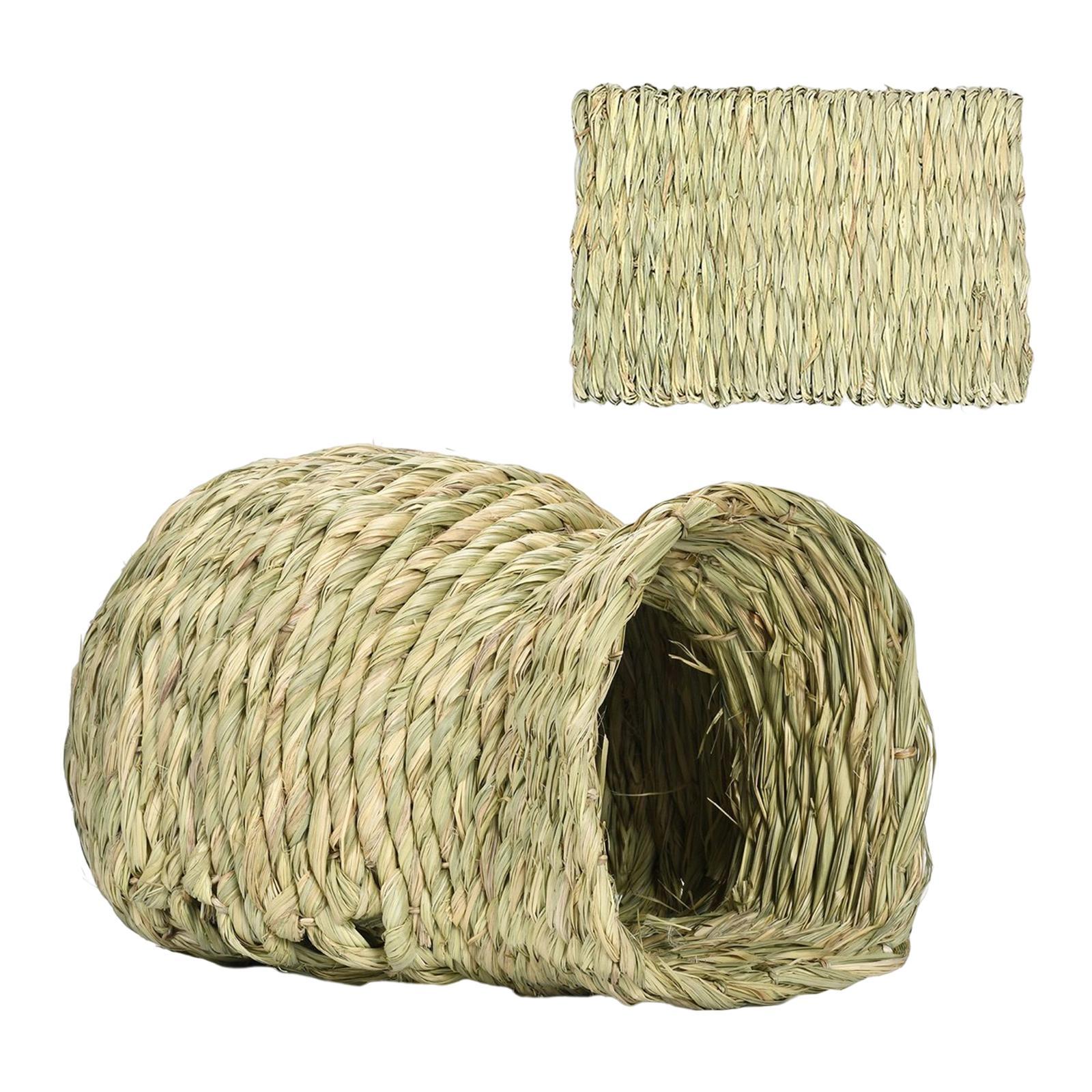 Cage Rabbit Nest Hideout Bed Comfortable Playhouse Nest Hut Handwoven for Guinea Pig Squirrels Ferret Chinchilla Bird