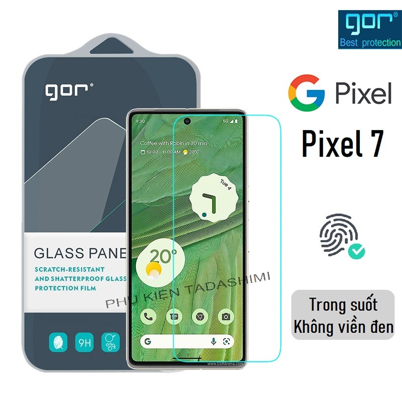 Bộ 2 Kính Cường Lực Gor cho Google Pixel 7 Trong Suốt, Không Viền Đen 9H Vát 2.5D  - Hàng nhập khẩu