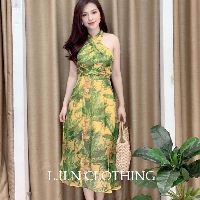 Đầm yếm maxi đan chéo lưng thiết kế có video