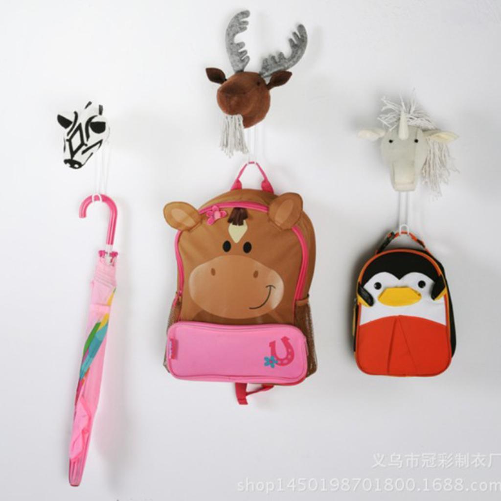 Creative Wall Mounted Animal Head Hanger Hook Kids Room Home Decor