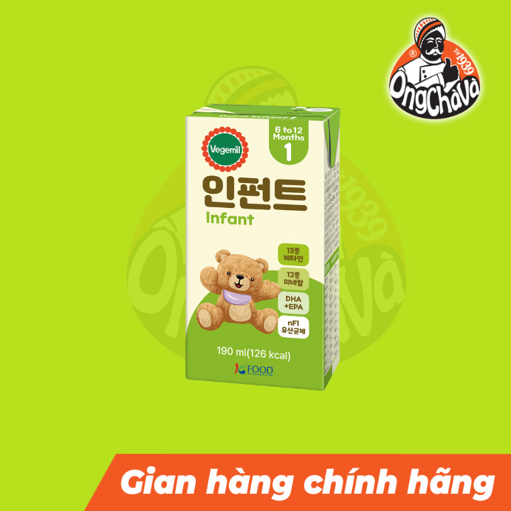 Khay Sữa Dinh Dưỡng Vegemil Infant Step 1 - Dành Cho Trẻ Từ 6- 12 tháng tuổi (16 hộp)