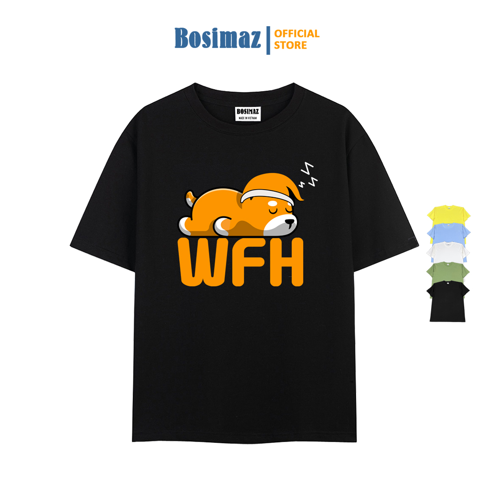Áo thun Unisex Bosimaz TS018 cổ tròn tay lỡ phom rộng in hình gấu, thun contton 100%, vải đẹp dày, thoáng mát không xù lông.