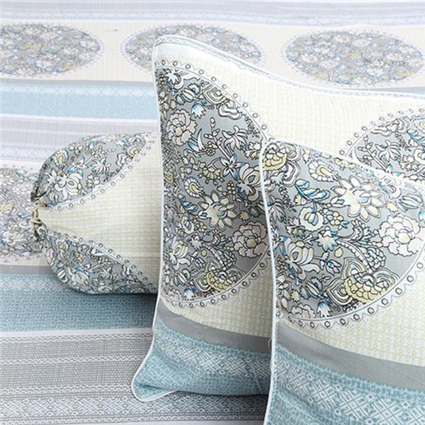 Bộ Drap Cotton May Từ Vải Cotton Thắng Lợi mẫu trống xám