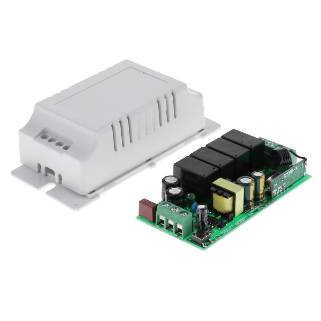 433MHz AC220V 4CH Channel Wireless RF 4 Relay Remote Control Switch Device