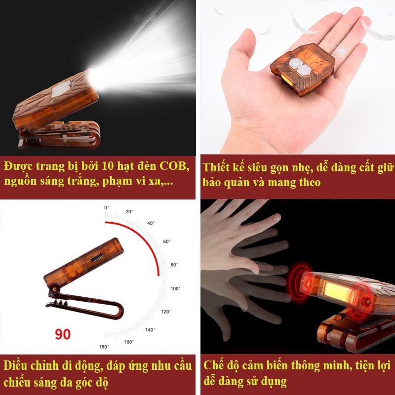 Đèn Cob Bennou Kẹp, Gắn Mũ Lưỡi Trai Có Cổng USB