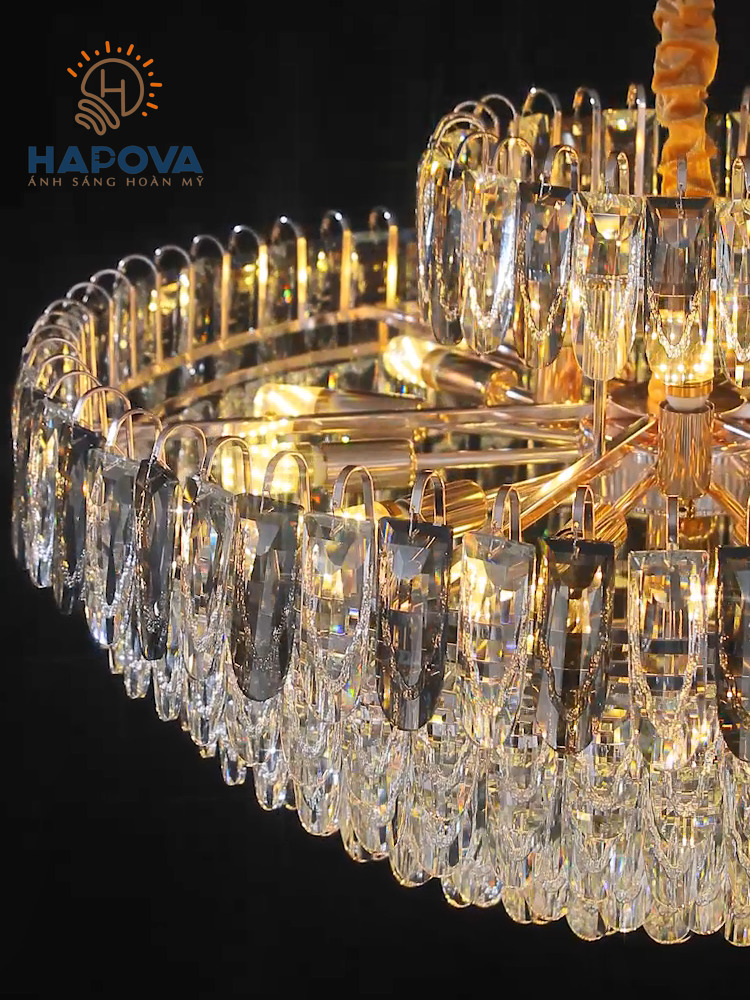 Đèn chùm trang trí phòng khách, phòng ngủ HAPOVA VISCA 8119 đường kính 800mm