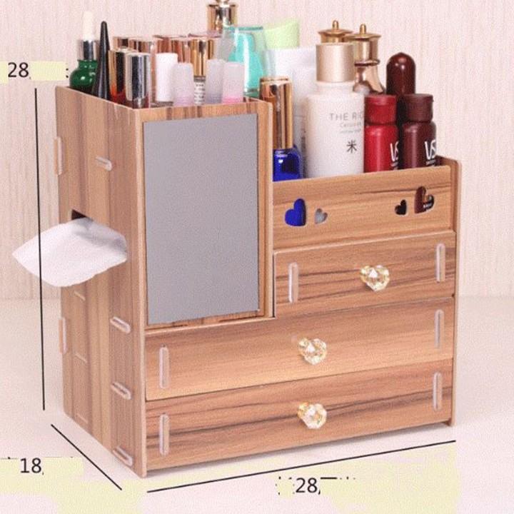 KỆ ĐỰNG MỸ PHẨM 4 NGĂN CÓ GƯƠNG