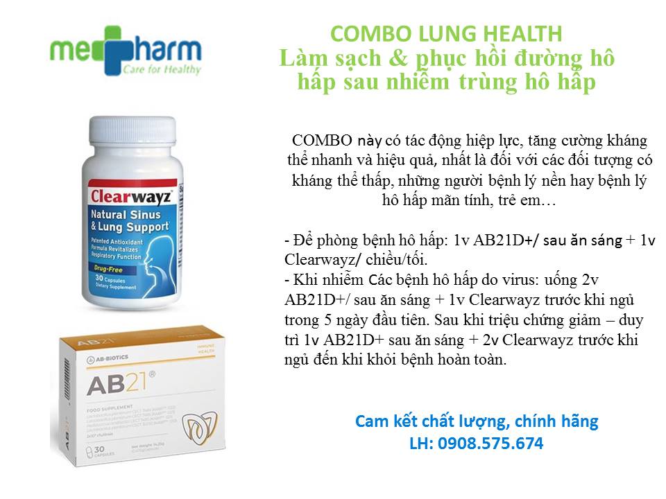 COMBO LUNG HEALTH- Làm sạch &amp; phục hồi đường hô hấp sau nhiễm trùng hô hấp