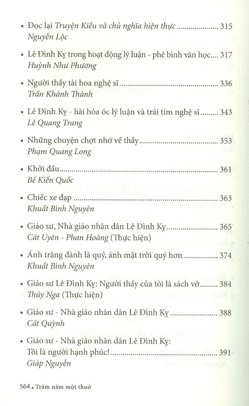Trăm năm một thuở - Giáo sư - Nhà giáo nhân dân - Nhà lý luận - Phê bình văn học Lê Đình Kỵ