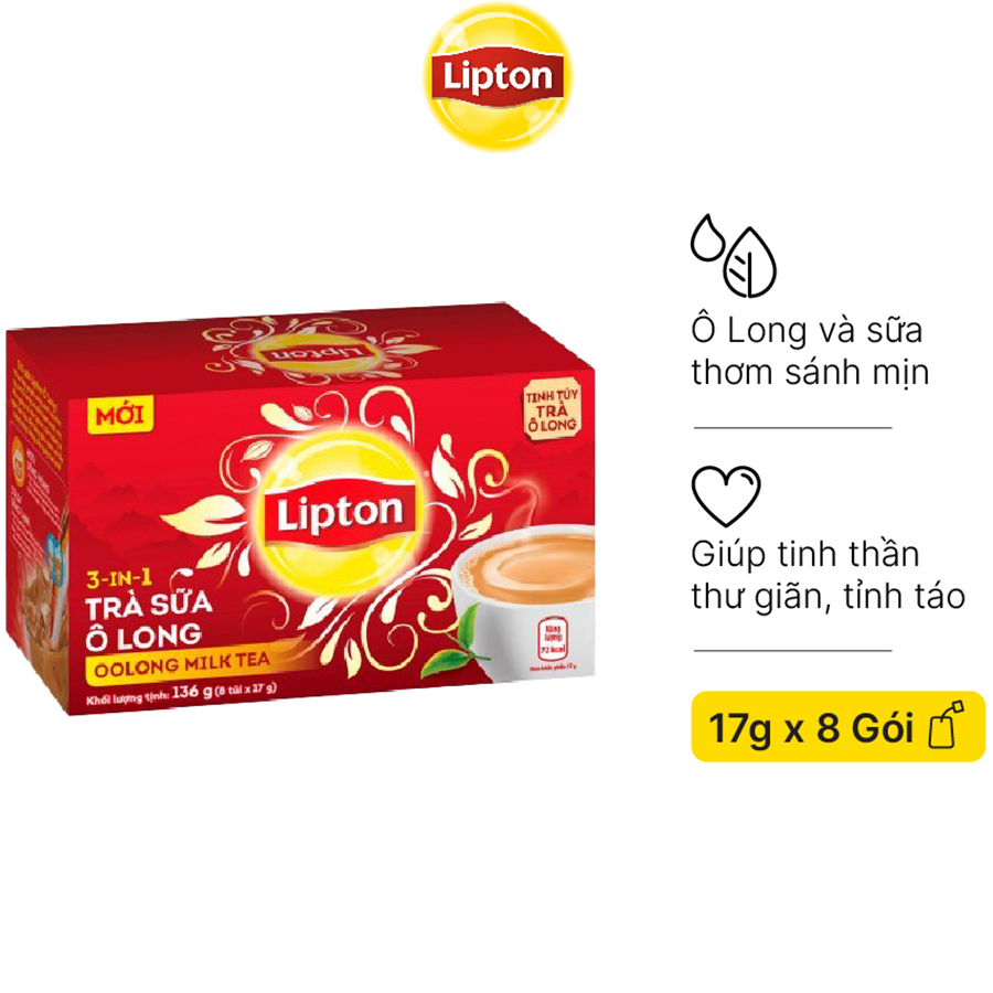 Hộp 8 Gói Trà Sữa Lipton - Vị Ô Long 17g/gói