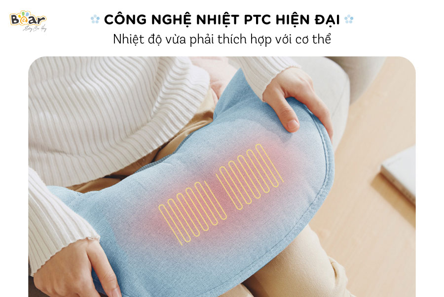 Máy Massage, Máy Đấm Lưng BEAR MA-B01V1 Gồm 4 Kỹ Thuật Đấm Lưng, 16 Cường Độ Massage Như Người Thật - Bảo Hành 18 Tháng - Hàng Chính Hãng