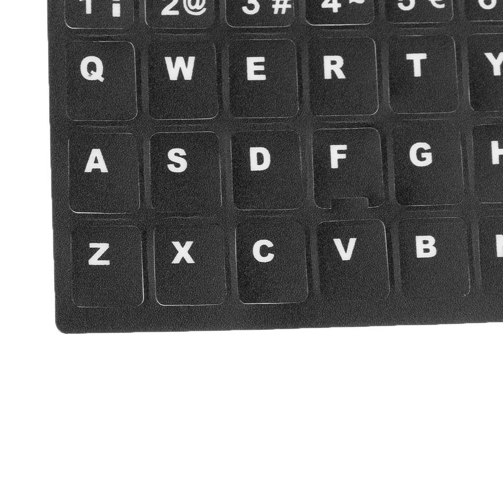 6-7pack Spanish Keyboard White Letters Cover Stickers Universal Black White