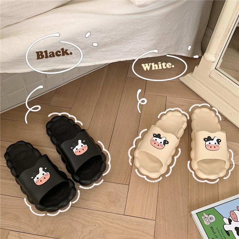 Dép Quai Ngang Đế Vằn Sâu Hình Gấu, Bò Sữa Cực Xinh