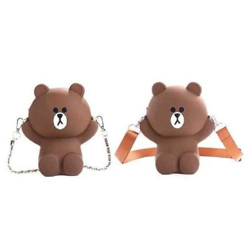 TÚI GẤU BROWN SILICON 2 DÂY siêu đẹp