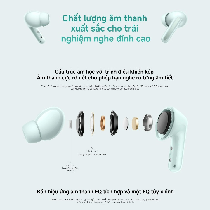 Tai Nghe Bluetooth Xiaomi Redmi Buds 6 - Hàng Chính Hãng, Bảo Hành 6 Tháng