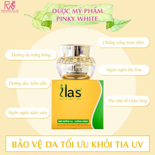 KEM CHỐNG NẮNG DƯỠNG TRẮNG KIỀM DẦU KHÔNG LÀM KHÔ DA ILA'S CHÍNH HÃNG 20G